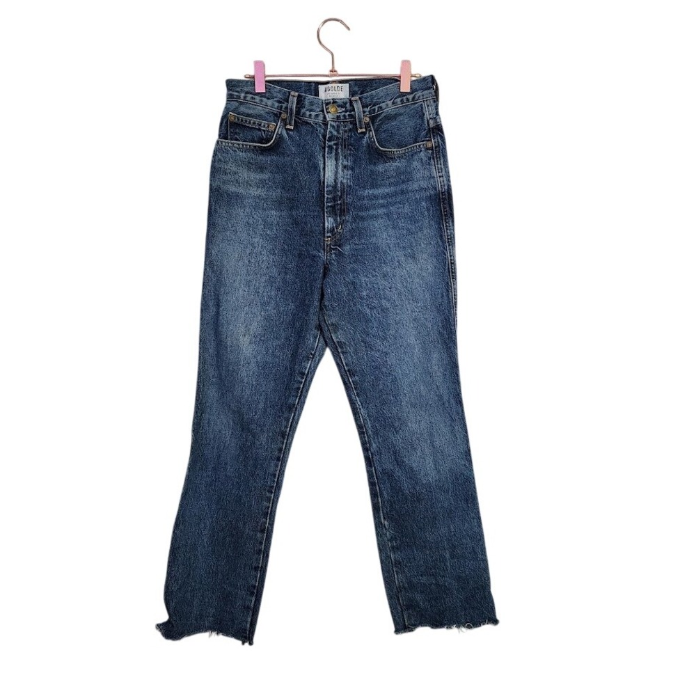 AGOLDE 90's‎ Pinch Waist Raw Hem Straight Leg Jeans Medium Wash Size 27